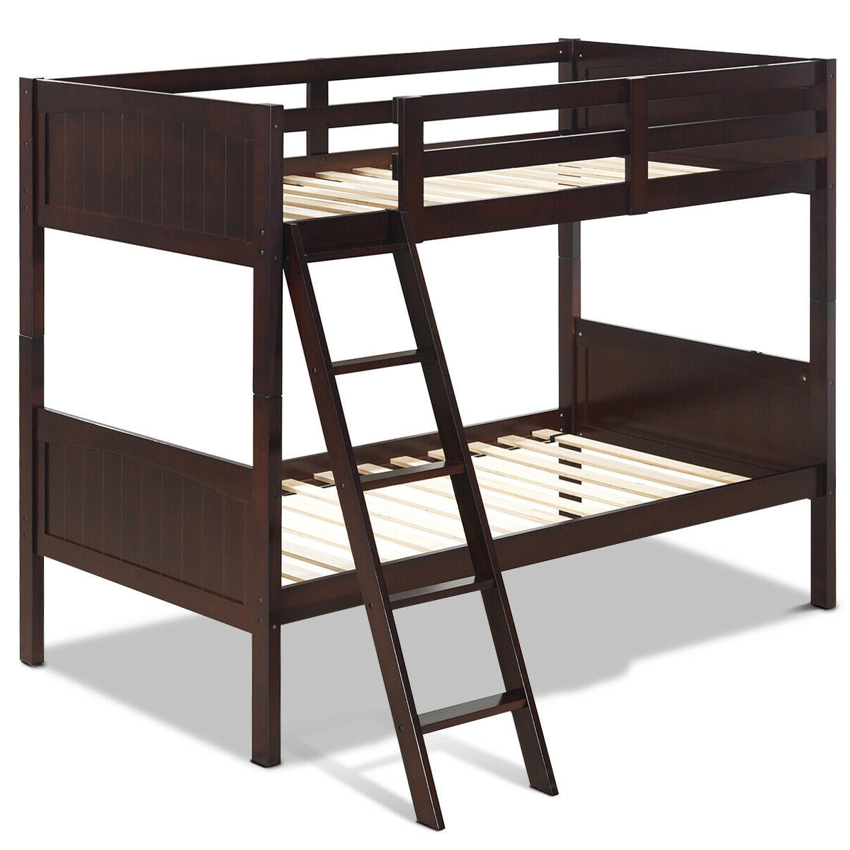 Twin Metal Loft Bed with Slide & Ladder - Silver