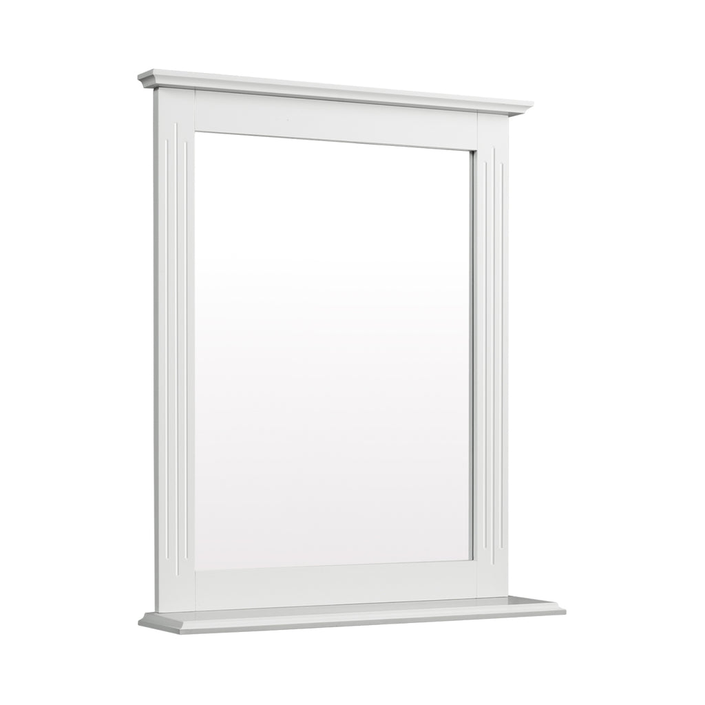 White Wall-Mounted Vanity Mirror with Shelf - Multipurpose Home Decor