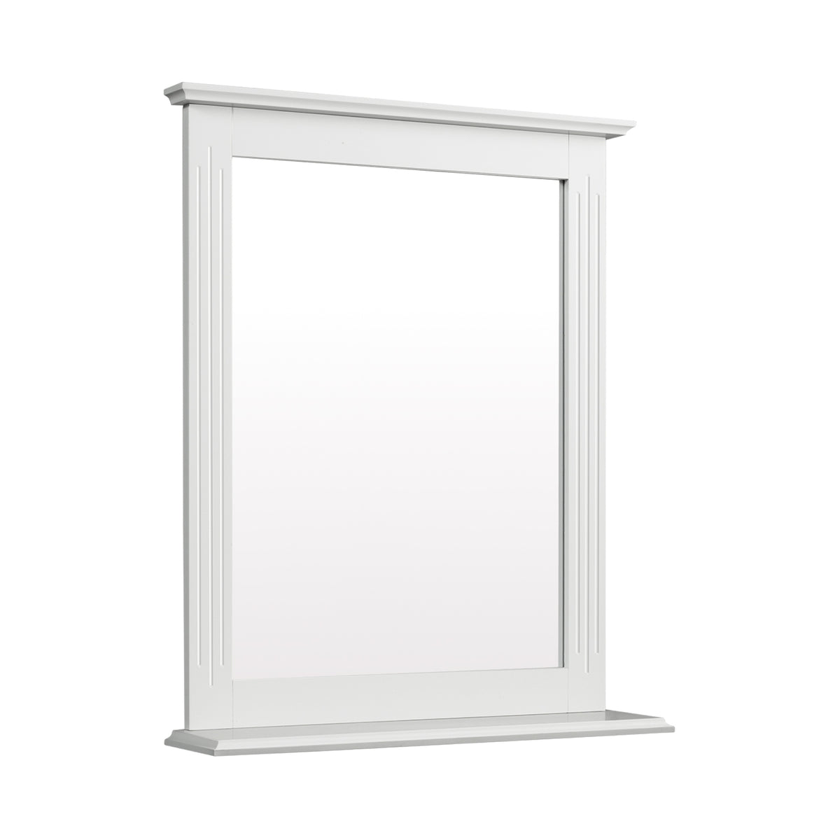 White Wall-Mounted Vanity Mirror with Shelf - Multipurpose Home Decor