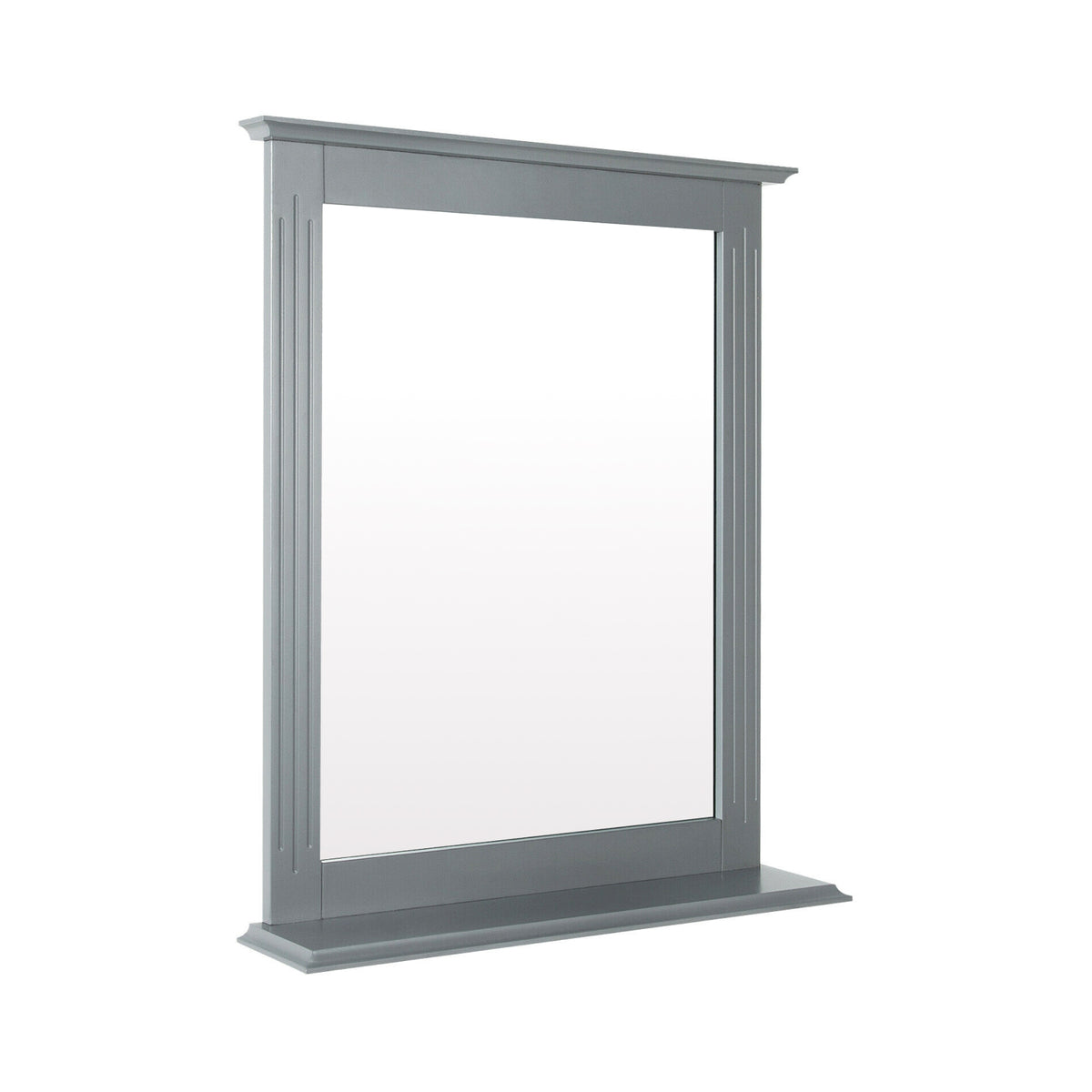 White Wall-Mounted Vanity Mirror with Shelf - Multipurpose Home Decor
