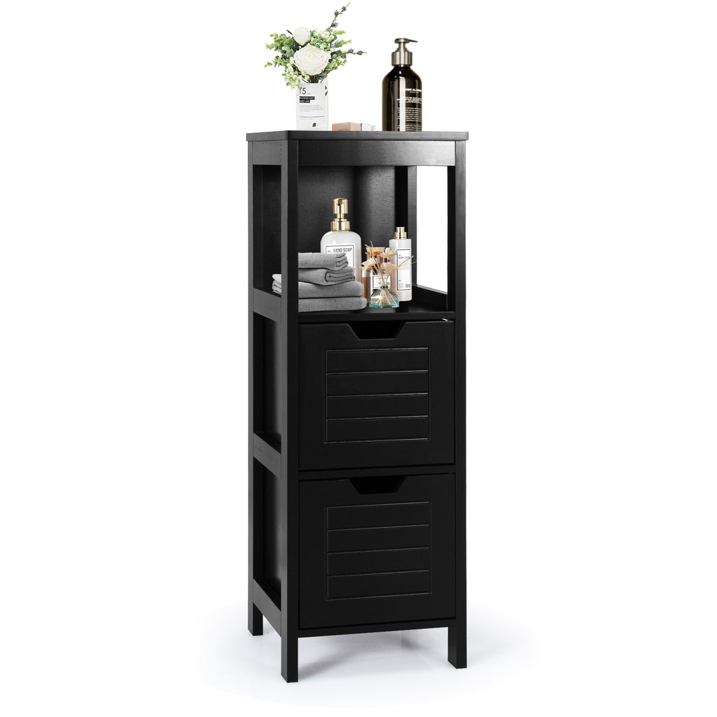 35 Inch Bathroom Storage Cabinet with Drawers - Black