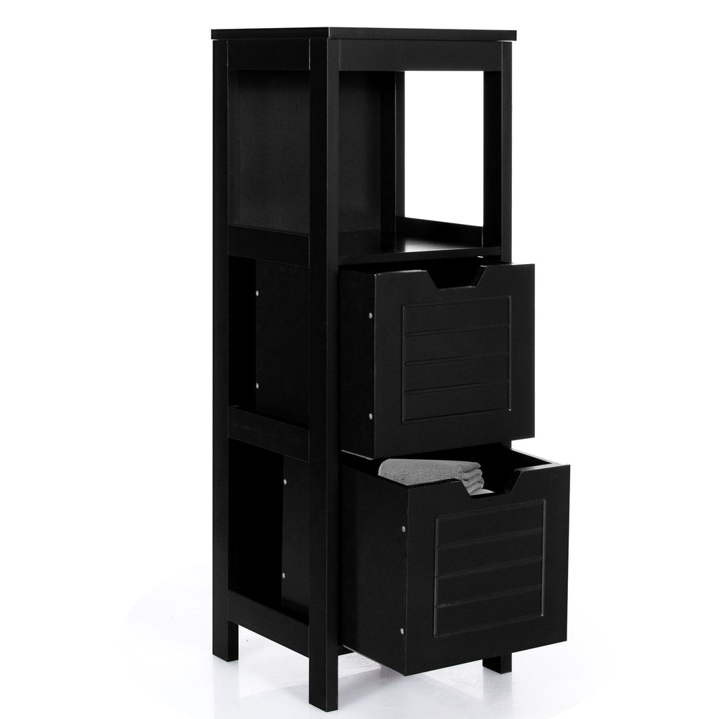 35 Inch Bathroom Storage Cabinet with Drawers - Black