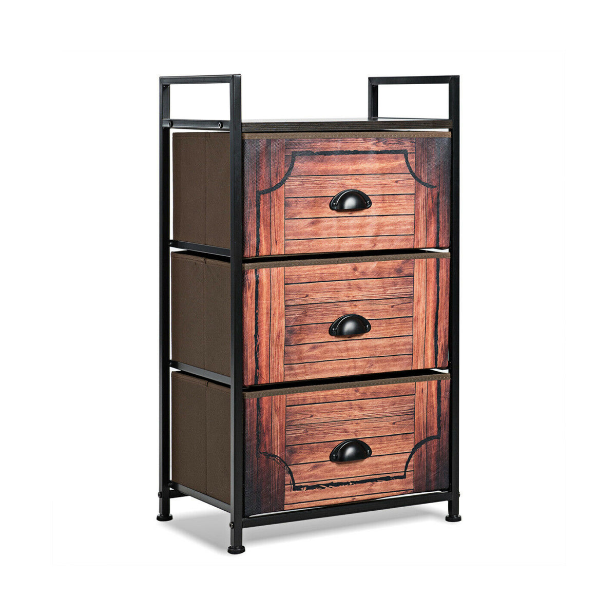 3-Drawer Fabric Storage Tower with Metal Frame