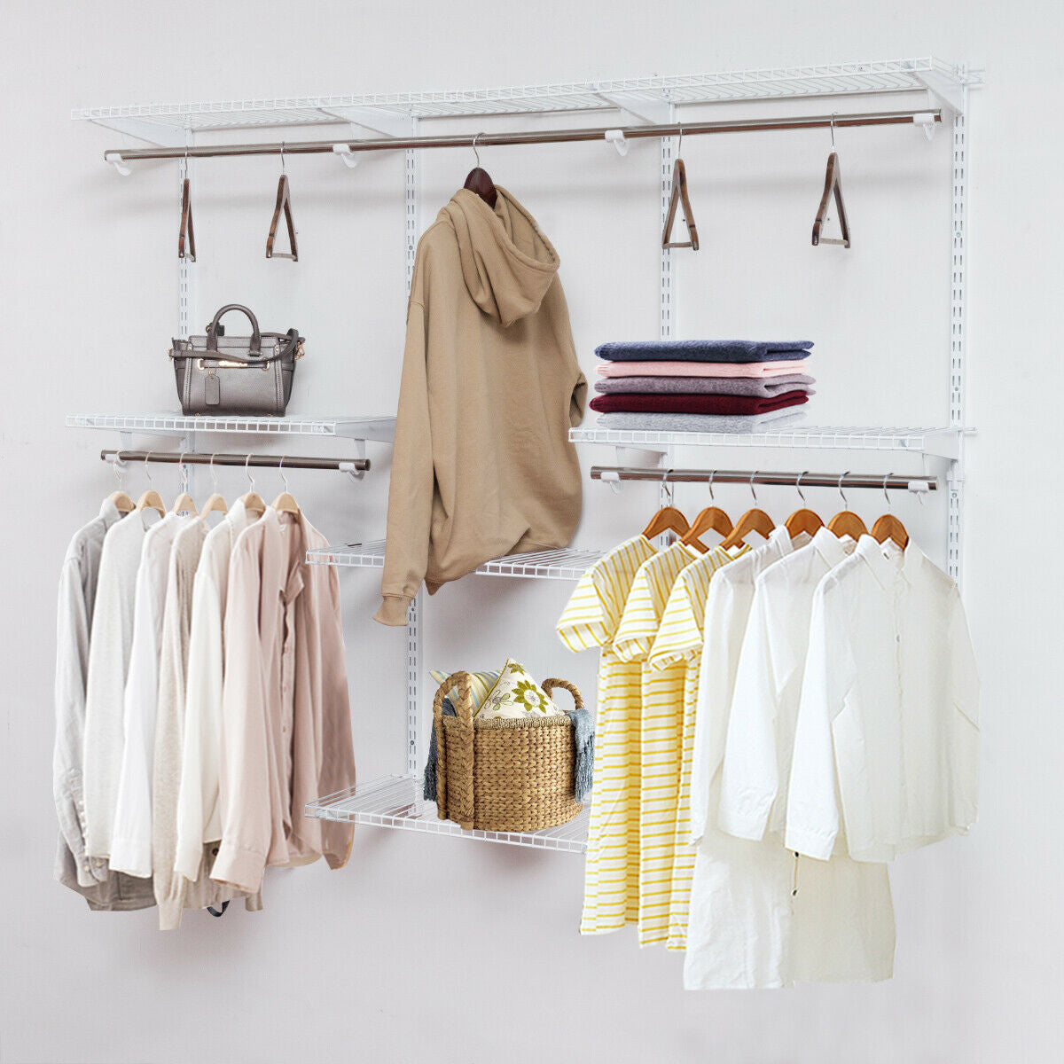 Adjustable Wall Mounted Closet Rack System 4-6 Feet