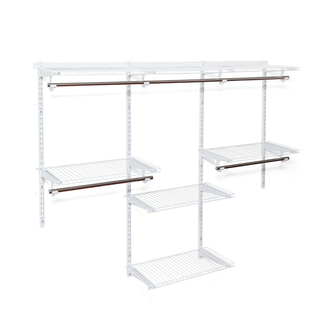 Convertible Clothes Organizer with 7 Shelves, 6.17 Feet, Black