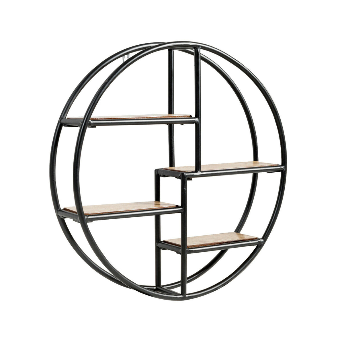 4-Tier Circular Wall Shelf – Nordic Round Storage Rack