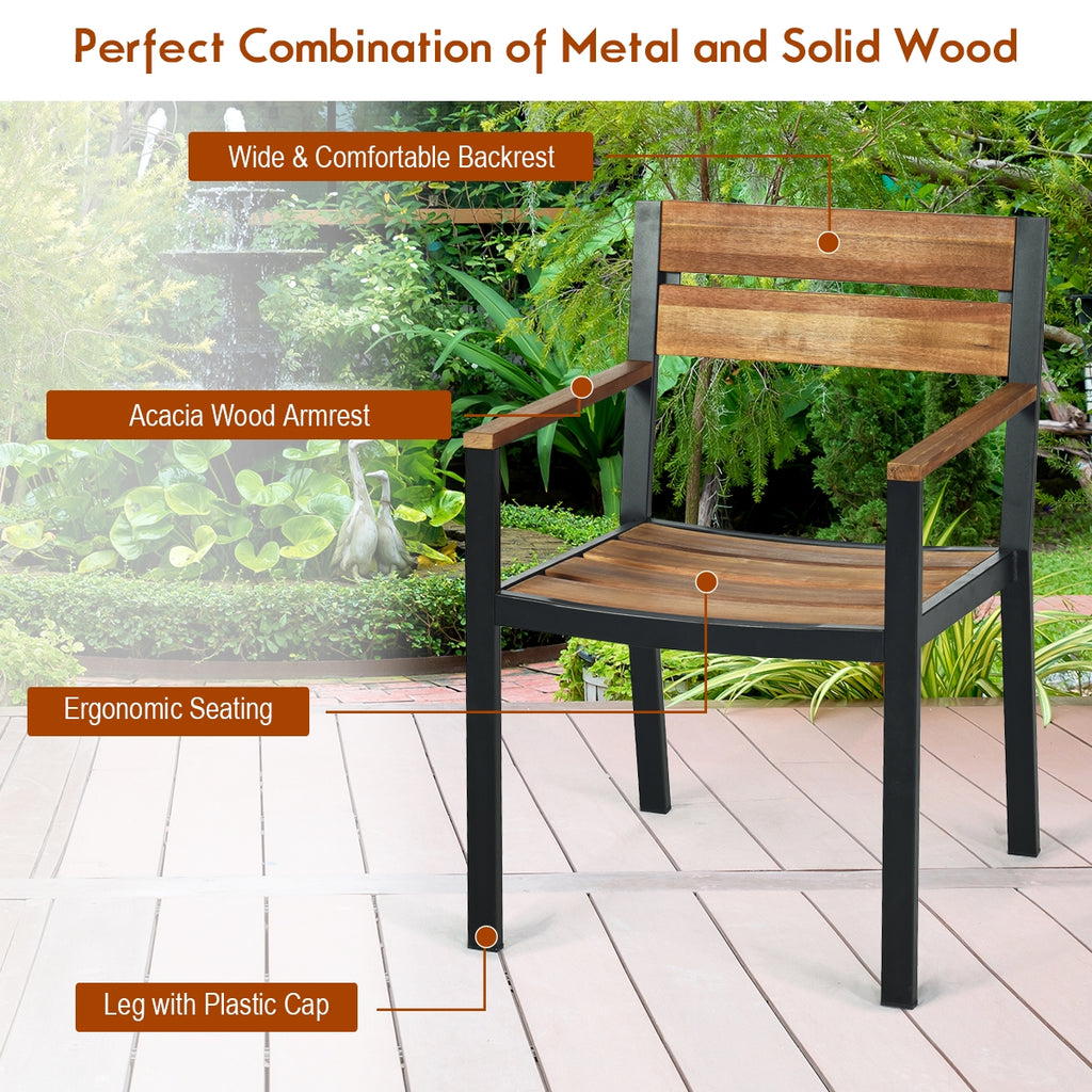 Patented 7 Pieces Outdoor Patio Dining Table Set with Hole