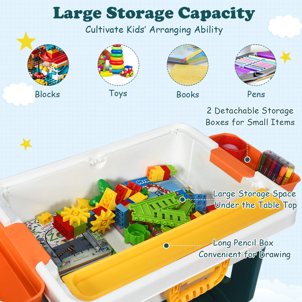 Kids Activity Table Set with Double-Sided Surface & Storage Carry Case - Suitable for 3+ Years
