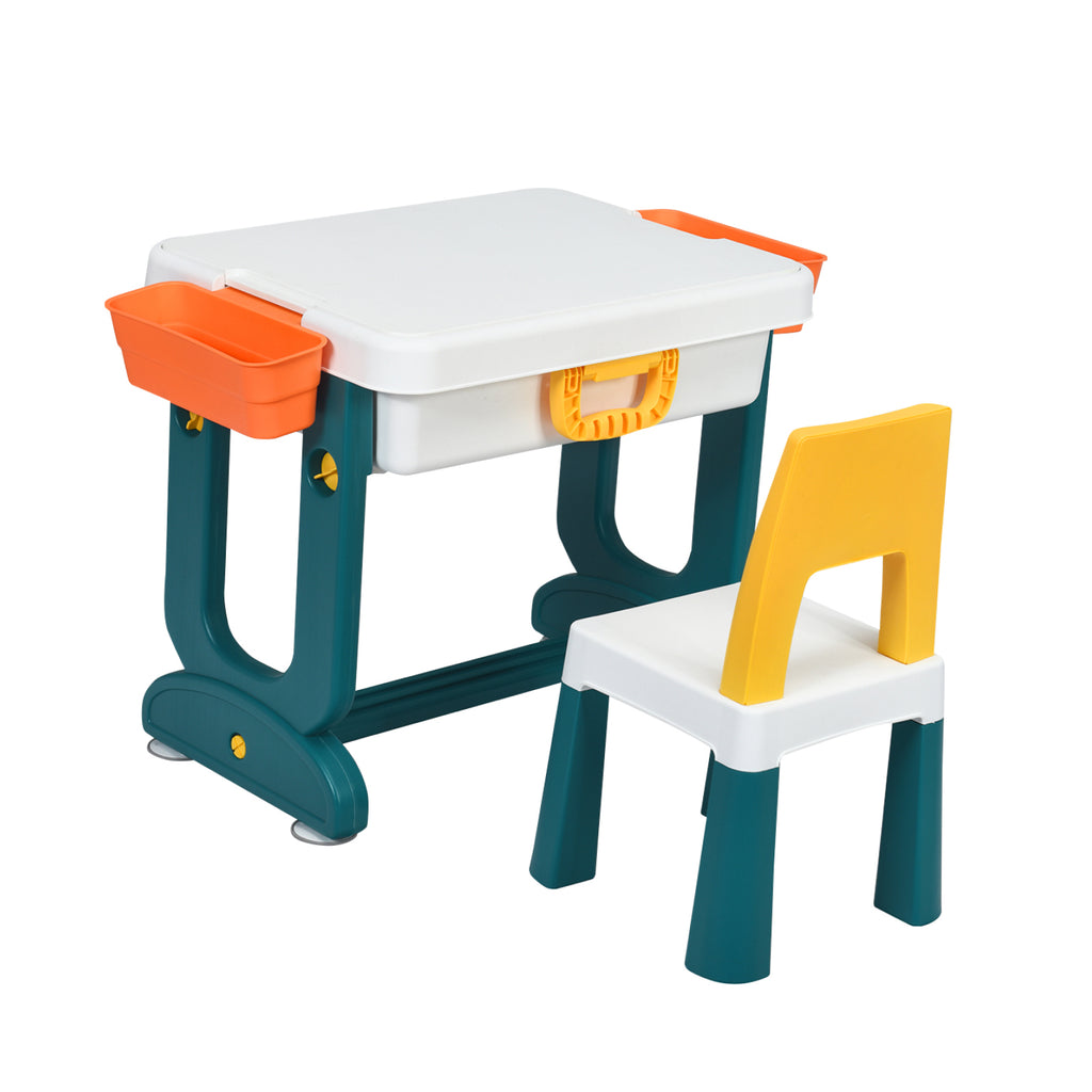 Kids Activity Table Set with Double-Sided Surface & Storage Carry Case - Suitable for 3+ Years