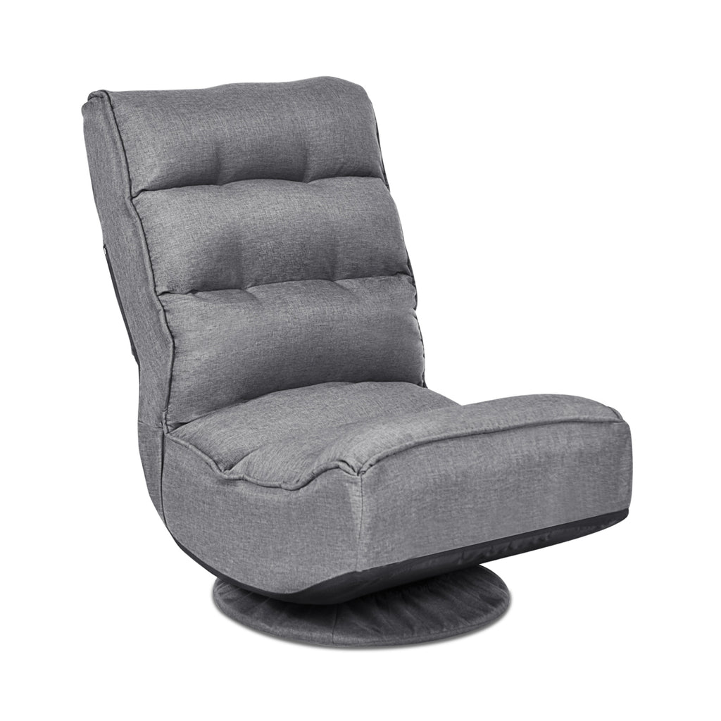 Gaming Floor Chair with Swivel Base - Gray