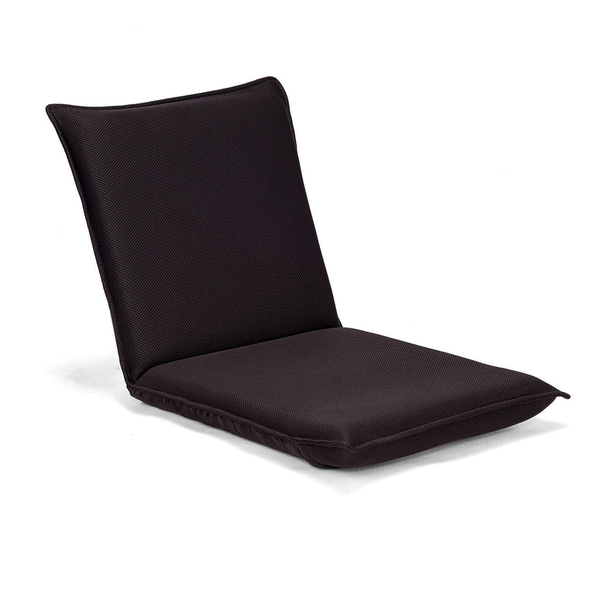 4-Position Adjustable Floor Chair Folding Lazy Sofa - Coffee
