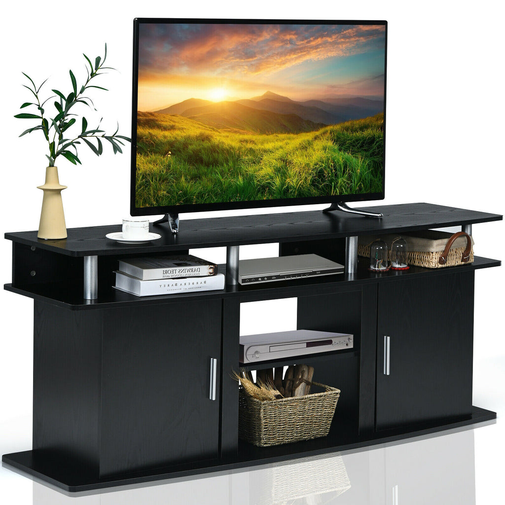 TV Entertainment Console for 70" TV - Fireplace Compatible, Walnut