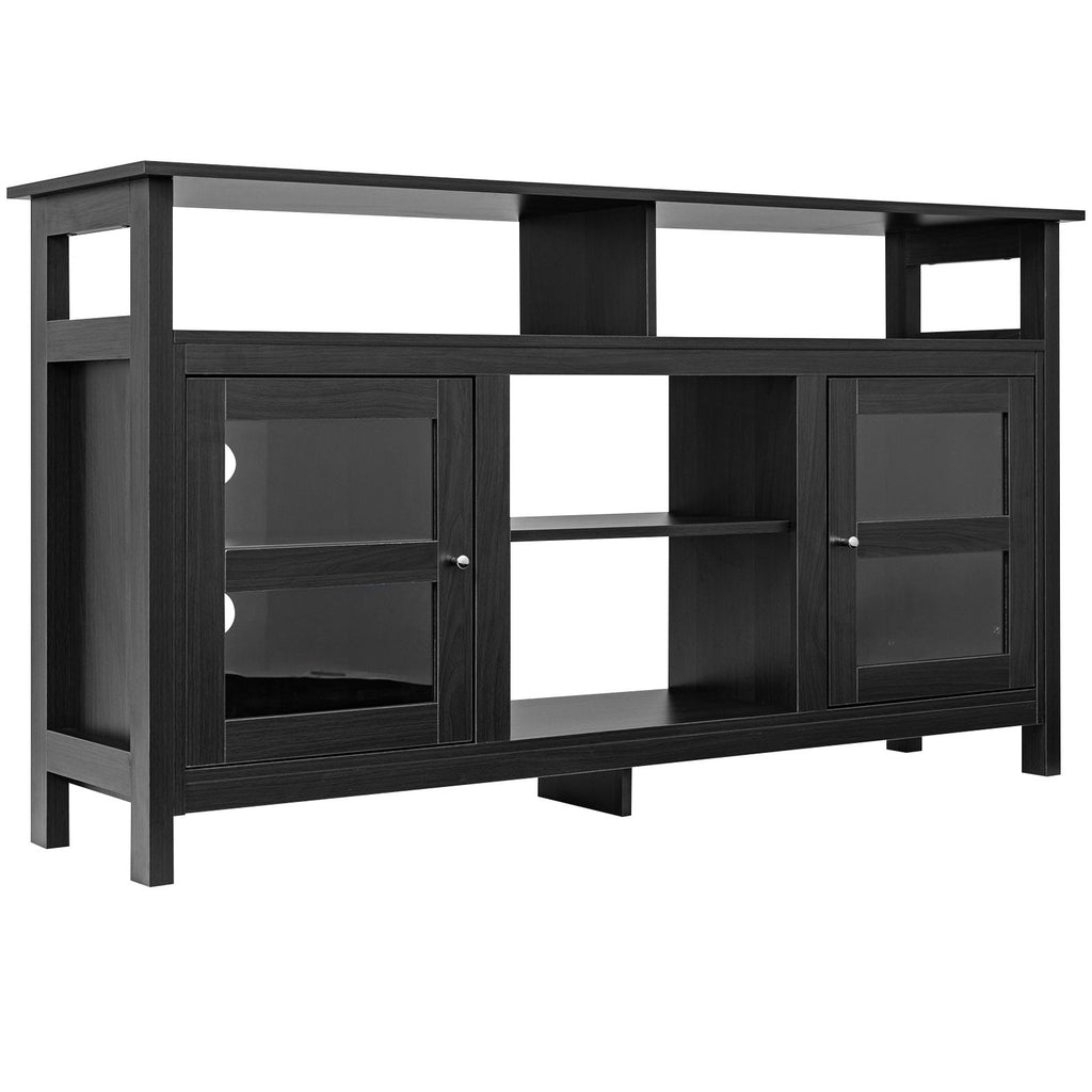 TV Stand with LED Lights and Remote Control - Fireplace Compatible, 50" White