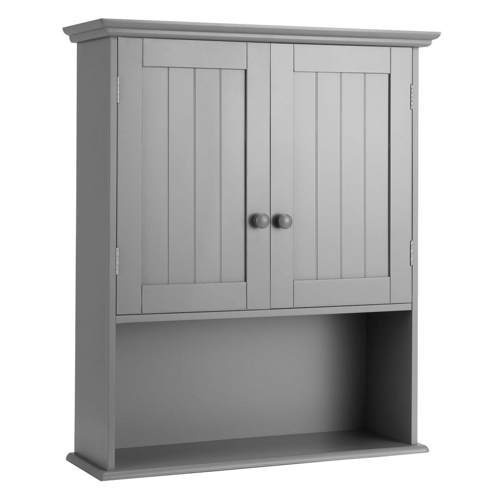 2-Door Wall Mount Bathroom Storage Cabinet, 28 Inch H, Espresso