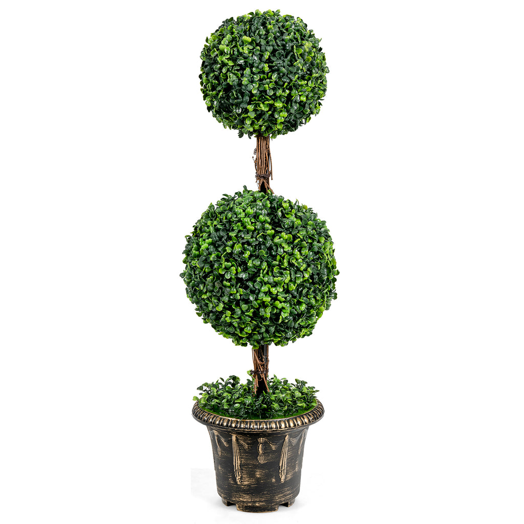 36 Inch Artificial Double Ball Tree for Indoor & Outdoor Use UV Protected