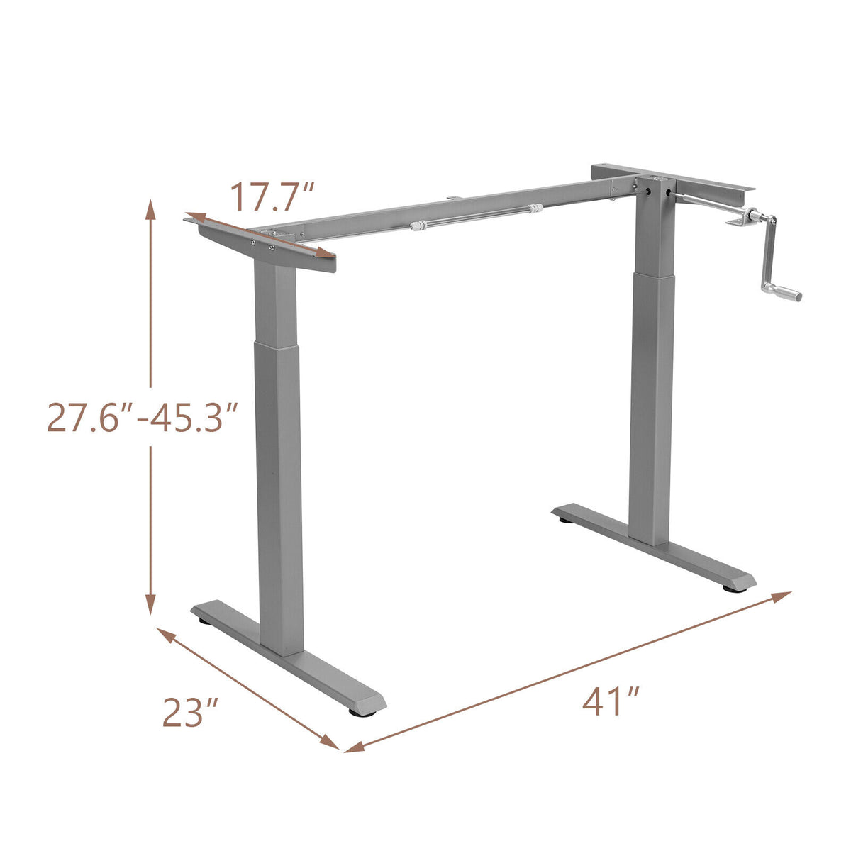 Hand Crank Sit to Stand Desk Frame Height Adjustable - Gray