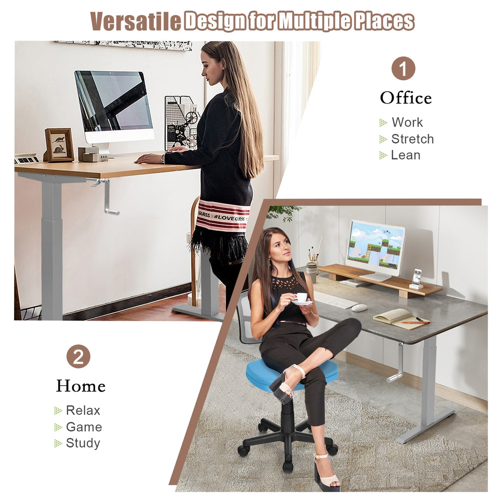 Hand Crank Sit to Stand Desk Frame Height Adjustable - Gray