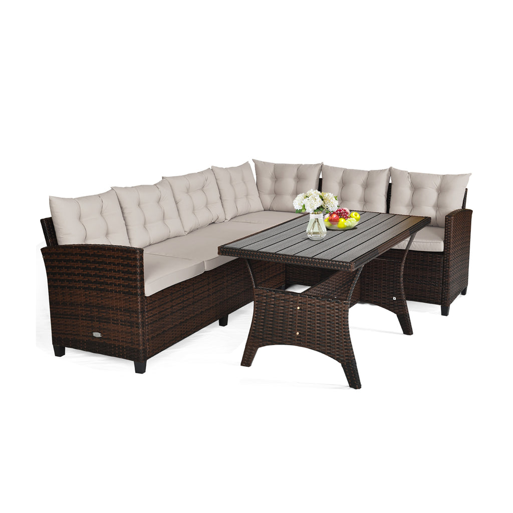 7-Piece Wicker Patio Furniture Set - Style 2, White