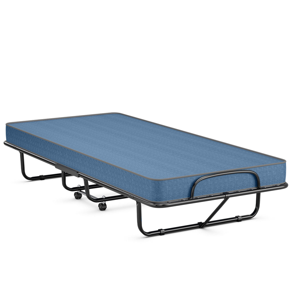 Rollaway Guest Bed with Memory Foam Mattress - Navy
