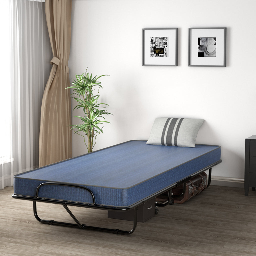 Rollaway Guest Bed with Memory Foam Mattress - Navy