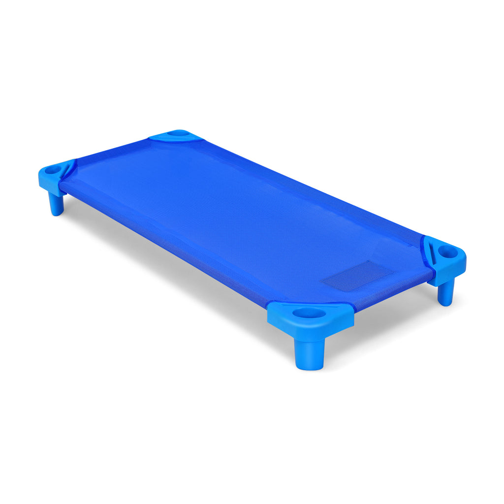 Kids Stackable Naptime Cot Set of 4 - 51 Inches, Colorful, Space-Saving Bed Frames