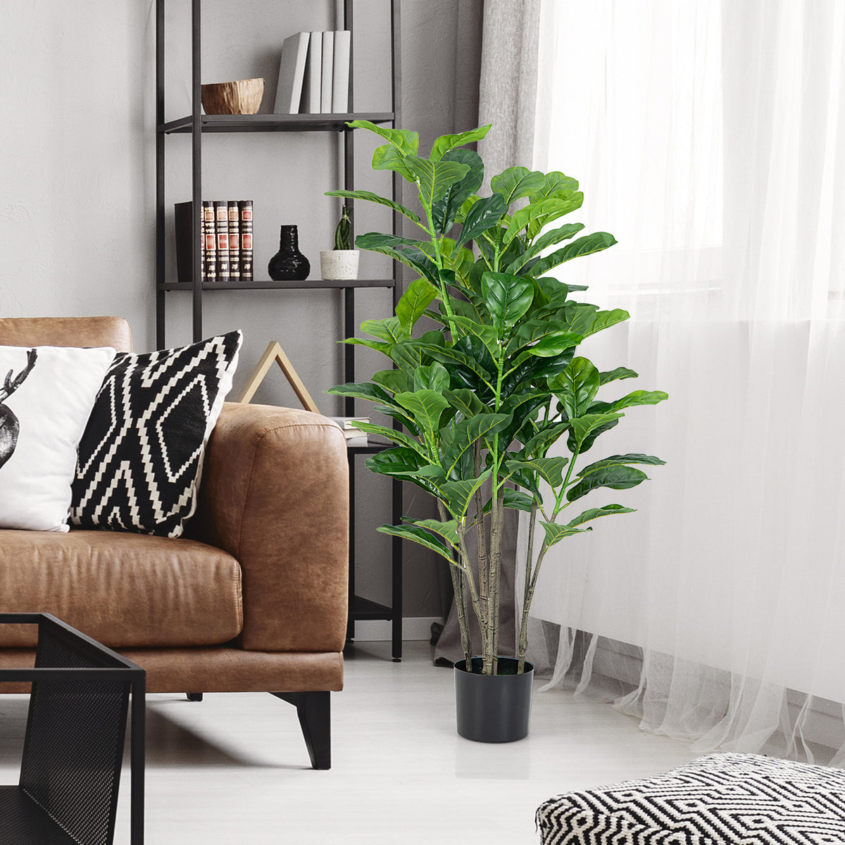 Artificial Fiddle Leaf Fig Tree 51 Inch 2-Pack for Indoor & Outdoor Decor