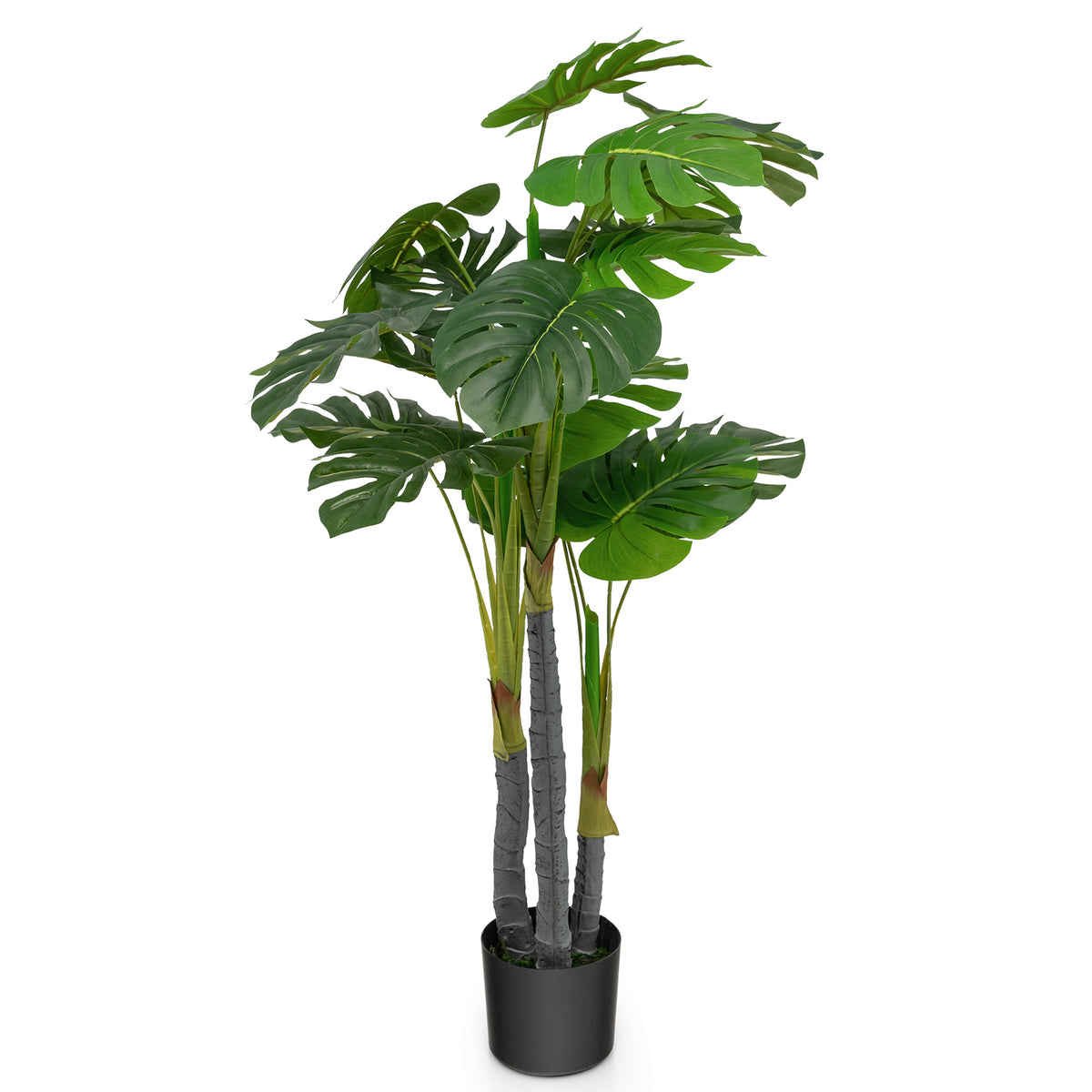 4ft Artificial Monstera & Palm Tree - Realistic Faux Indoor Plant