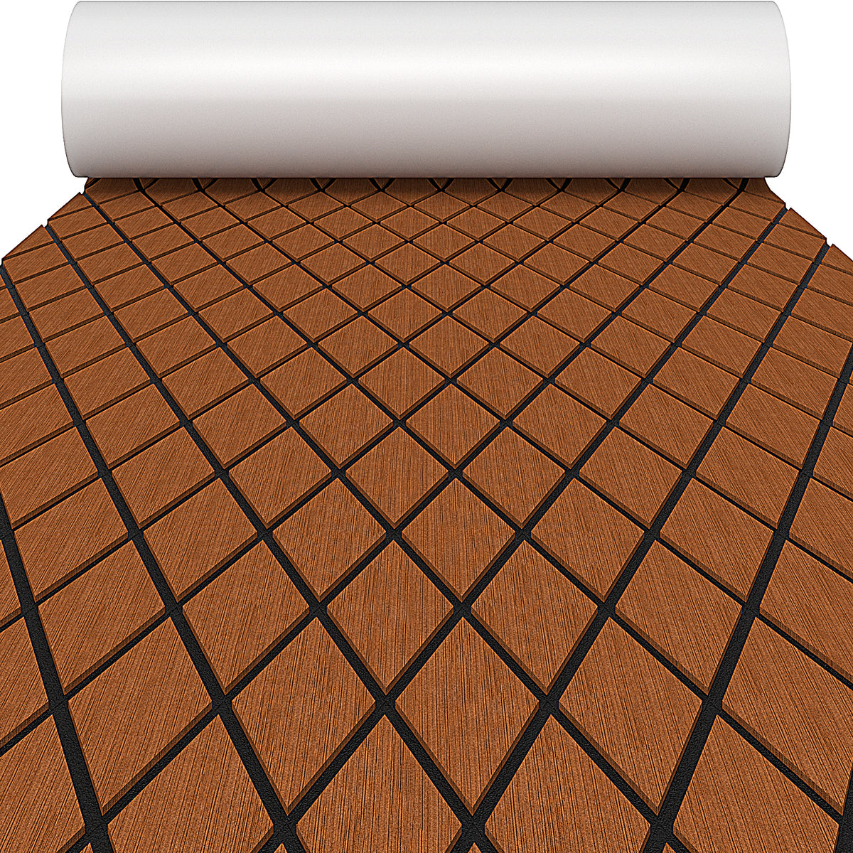 Non-Slip EVA Foam Boat Decking Sheet with Diamond Pattern - Brown