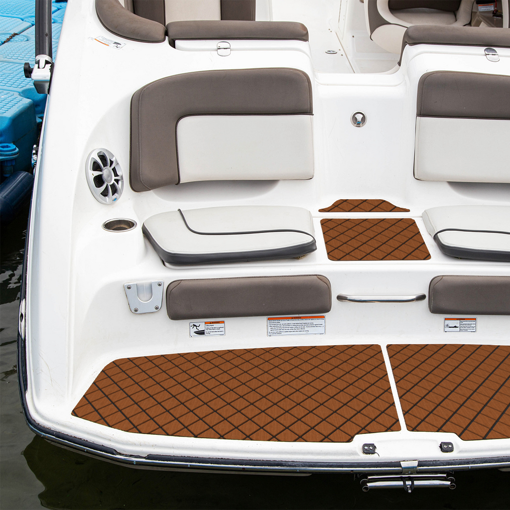 Non-Slip EVA Foam Boat Decking Sheet with Diamond Pattern - Brown