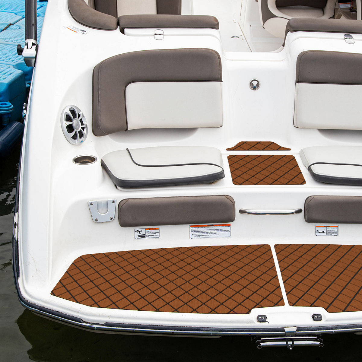 Non-Slip EVA Foam Boat Decking Sheet with Diamond Pattern - Brown