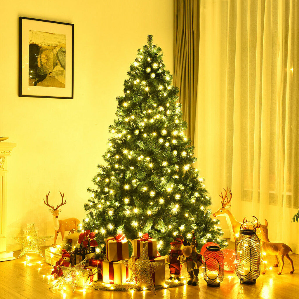 Green 6 Feet Pre-lit Artificial Christmas Tree with LED Lights - Easy Setup