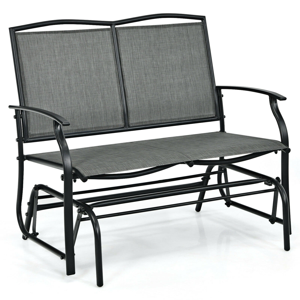 2-Person Patio Glider Bench, Brown - 47 Inch