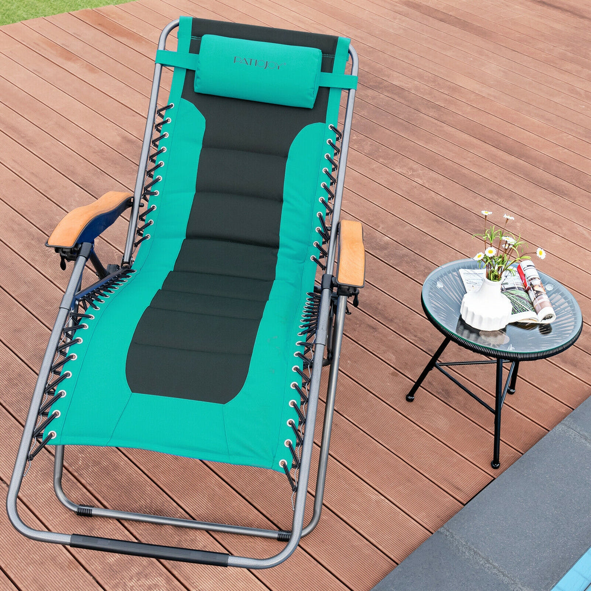 Oversize Folding Adjustable Padded Zero Gravity Lounge Chair