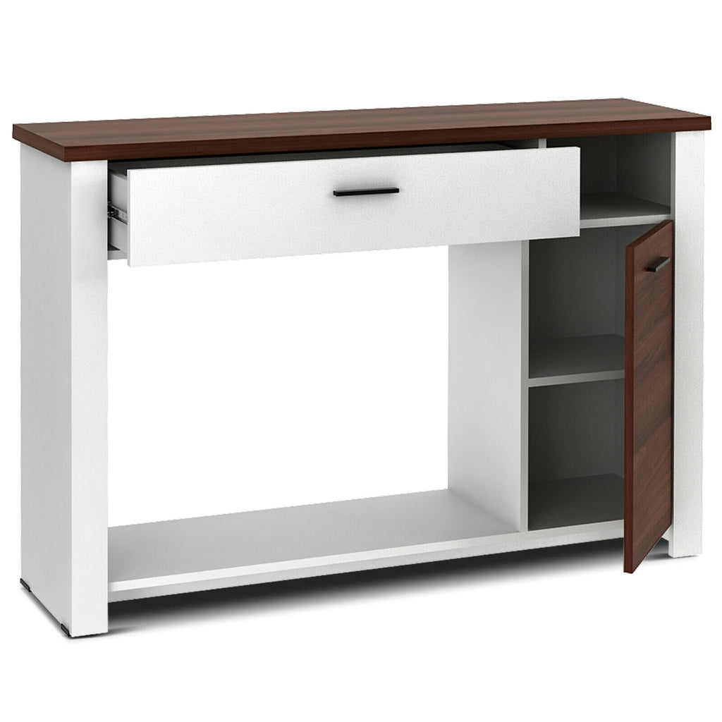 48 Inch Console Table with Drawer and Cabinet Storage