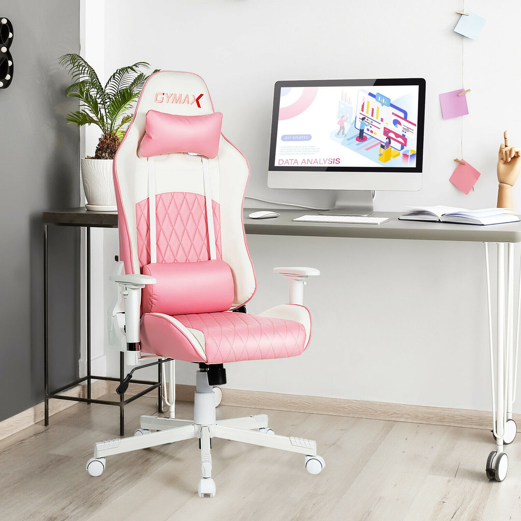 Ergonomic High Back Computer Chair with Headrest - Pink