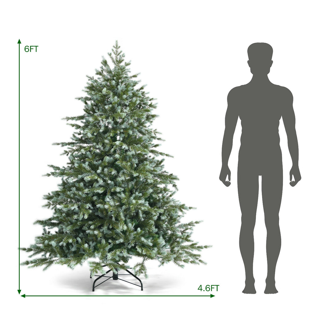 6ft Artificial Christmas Tree with Hinged Sections, Dense Full Branches