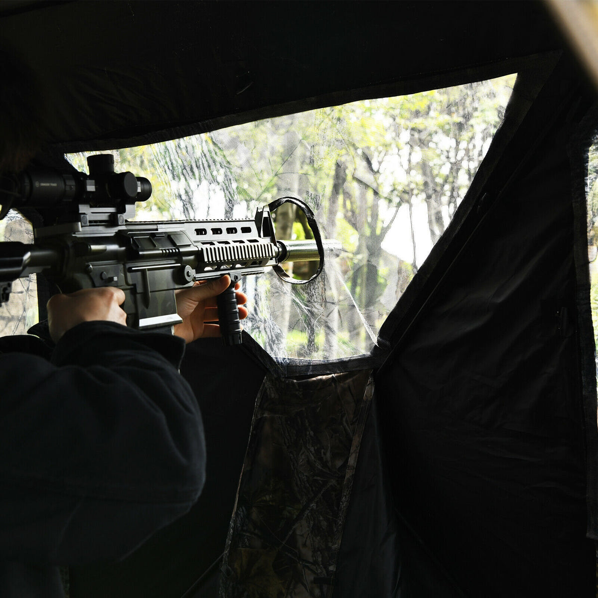 3-Person Hunting Blind Pop-Up Tent with Gun Ports & Mesh Windows