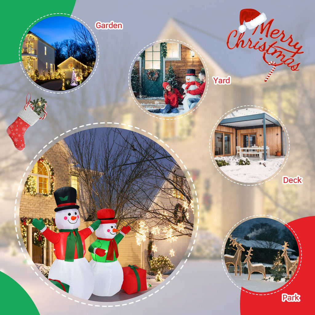 6 Feet Snowmen Inflatable Christmas Decoration Set with LED Lights