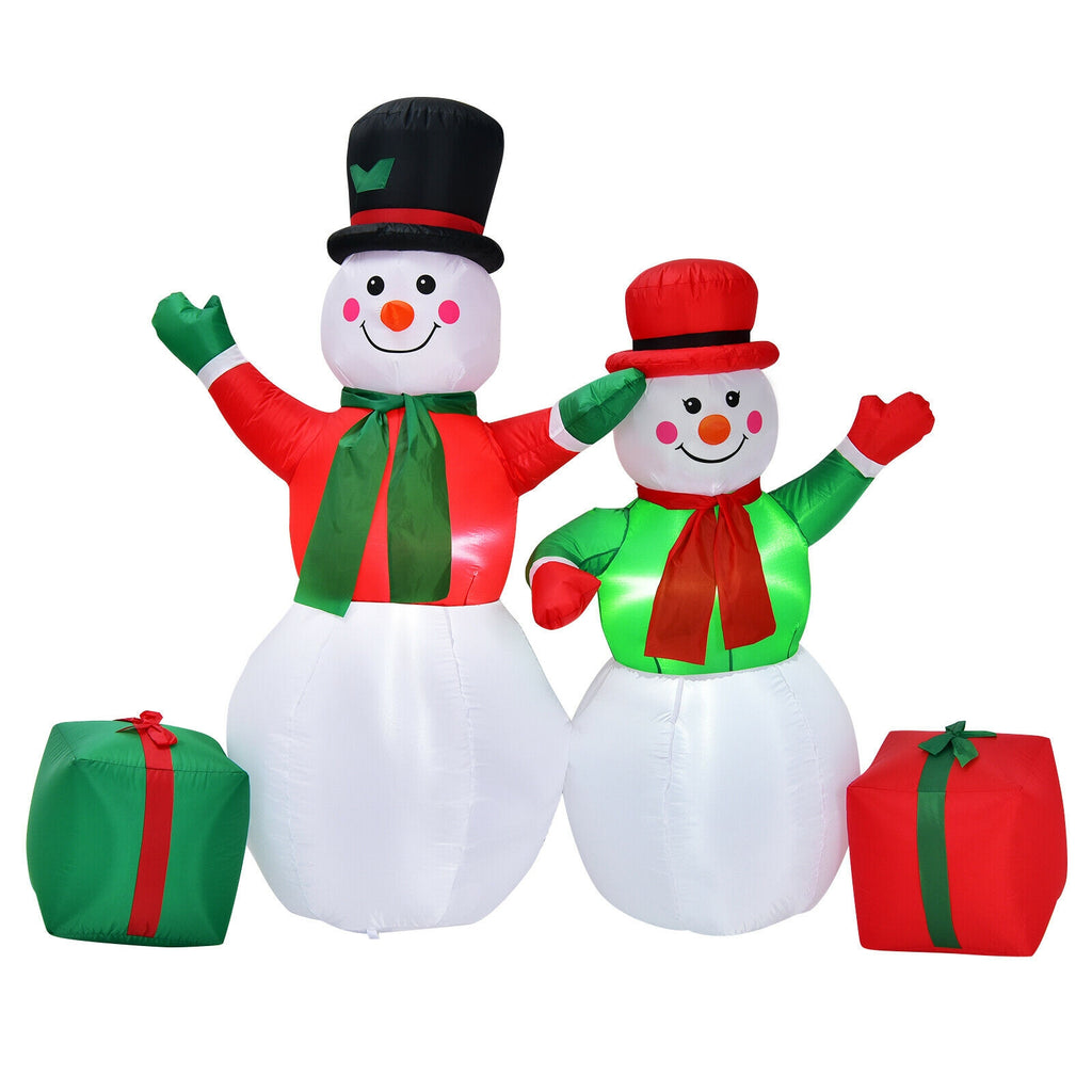 6 Feet Snowmen Inflatable Christmas Decoration Set with LED Lights