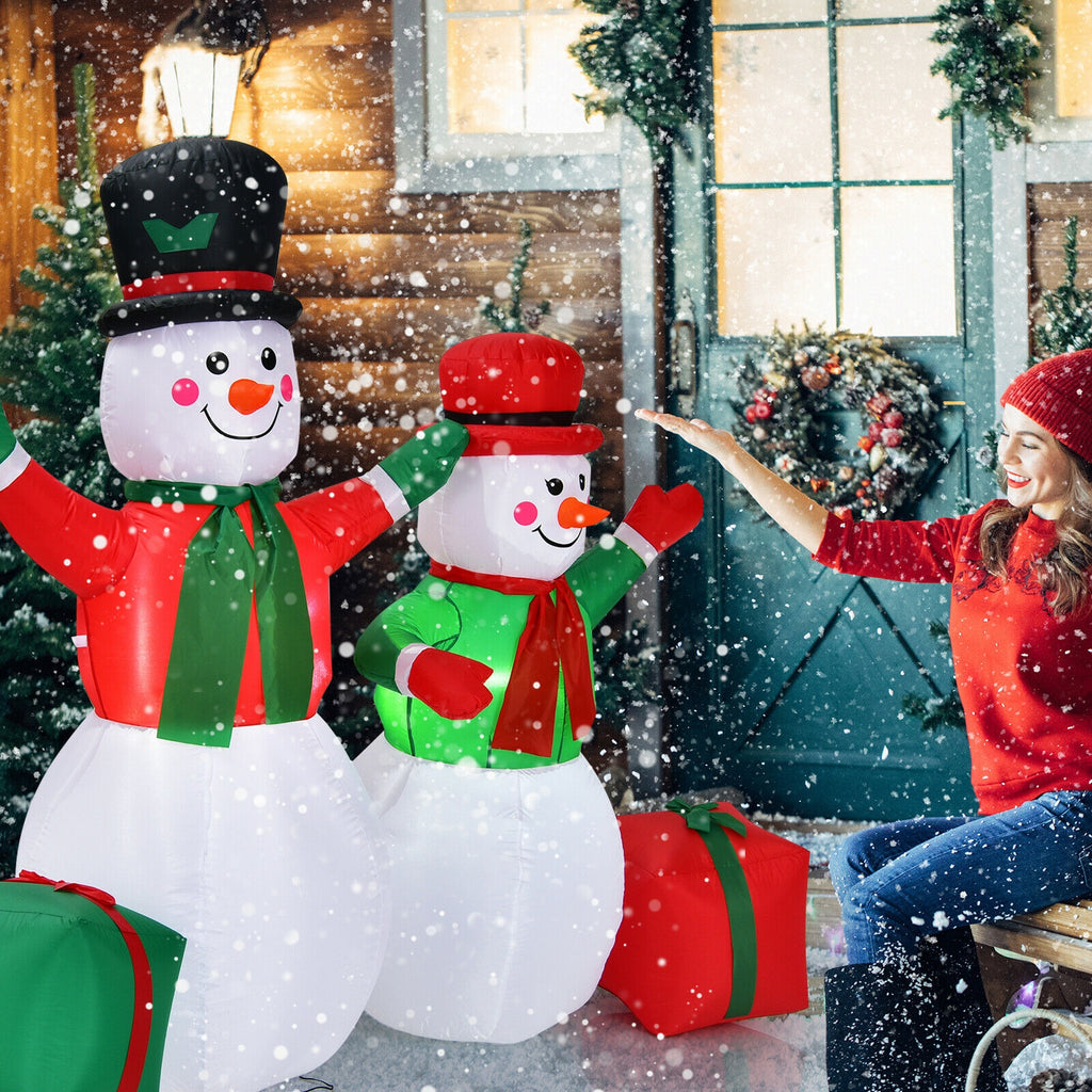 6 Feet Snowmen Inflatable Christmas Decoration Set with LED Lights