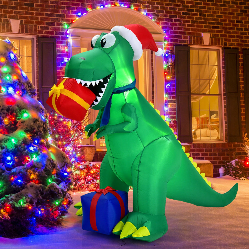 6ft Christmas Inflatable Dinosaur for Indoor & Outdoor Holiday Decor