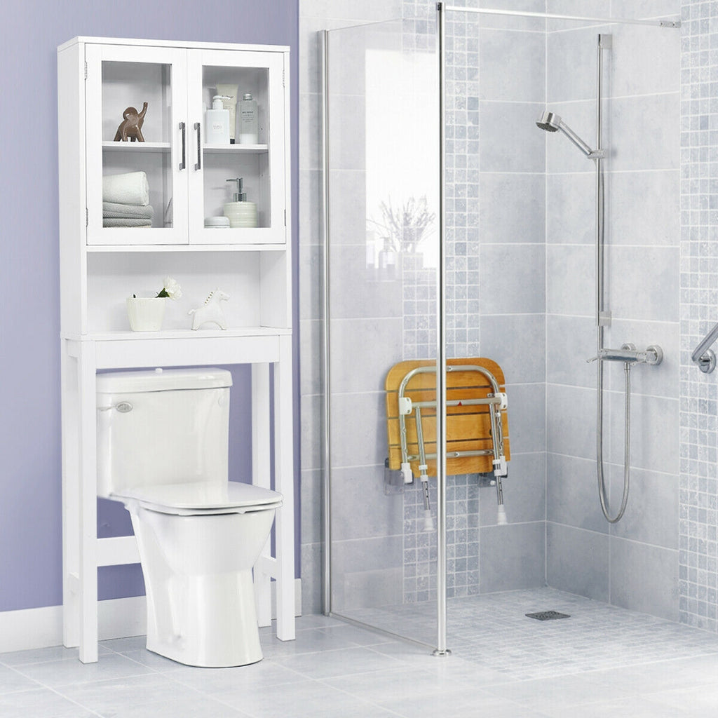 Over the Toilet Storage Cabinet Bathroom Space Saver with Tempered