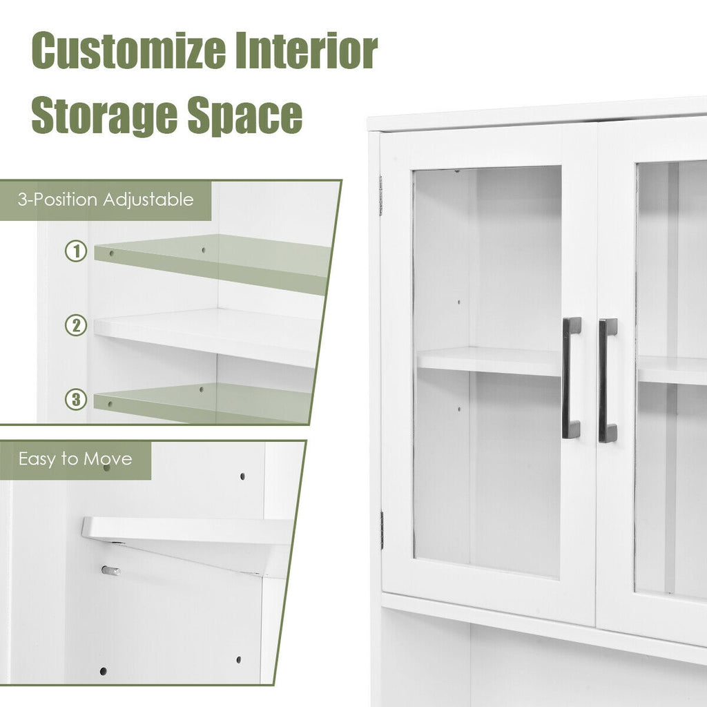 Over the Toilet Storage Cabinet Bathroom Space Saver with Tempered