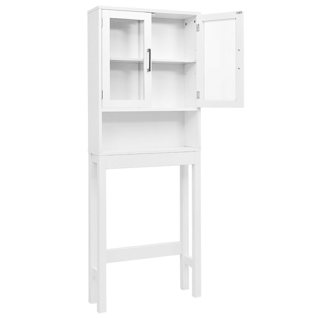 Over the Toilet Storage Cabinet Bathroom Space Saver with Tempered