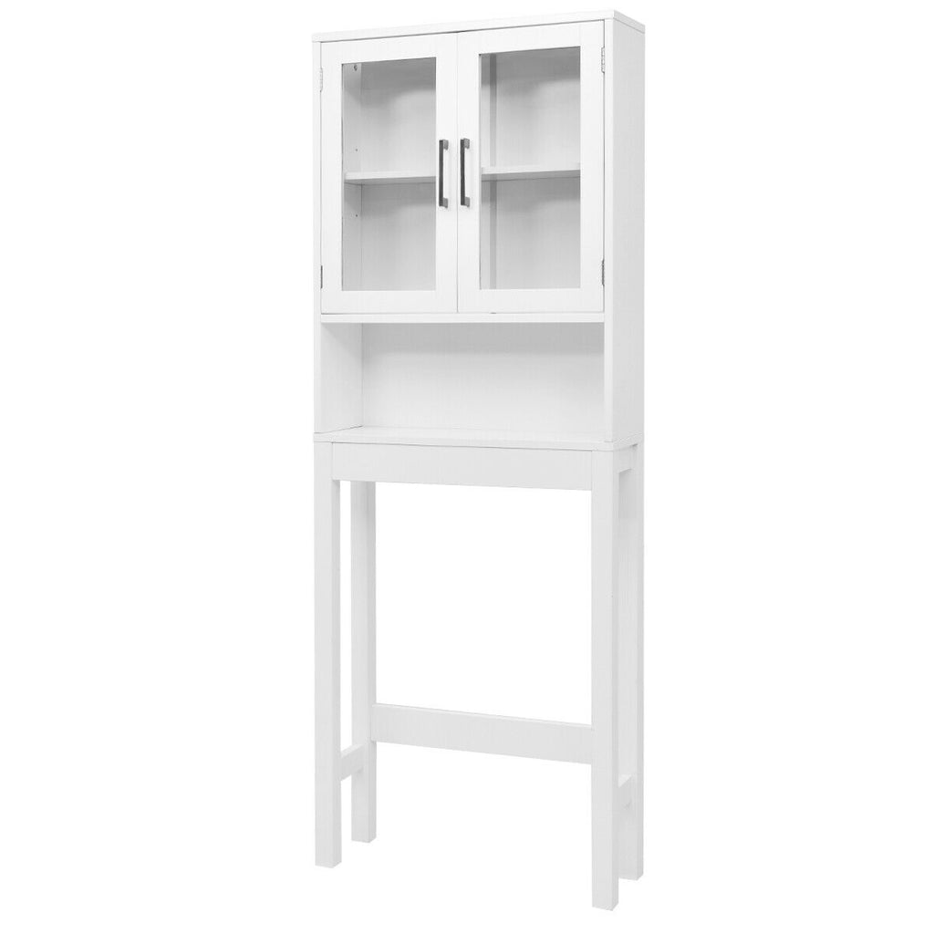 Over the Toilet Storage Cabinet Bathroom Space Saver with Tempered