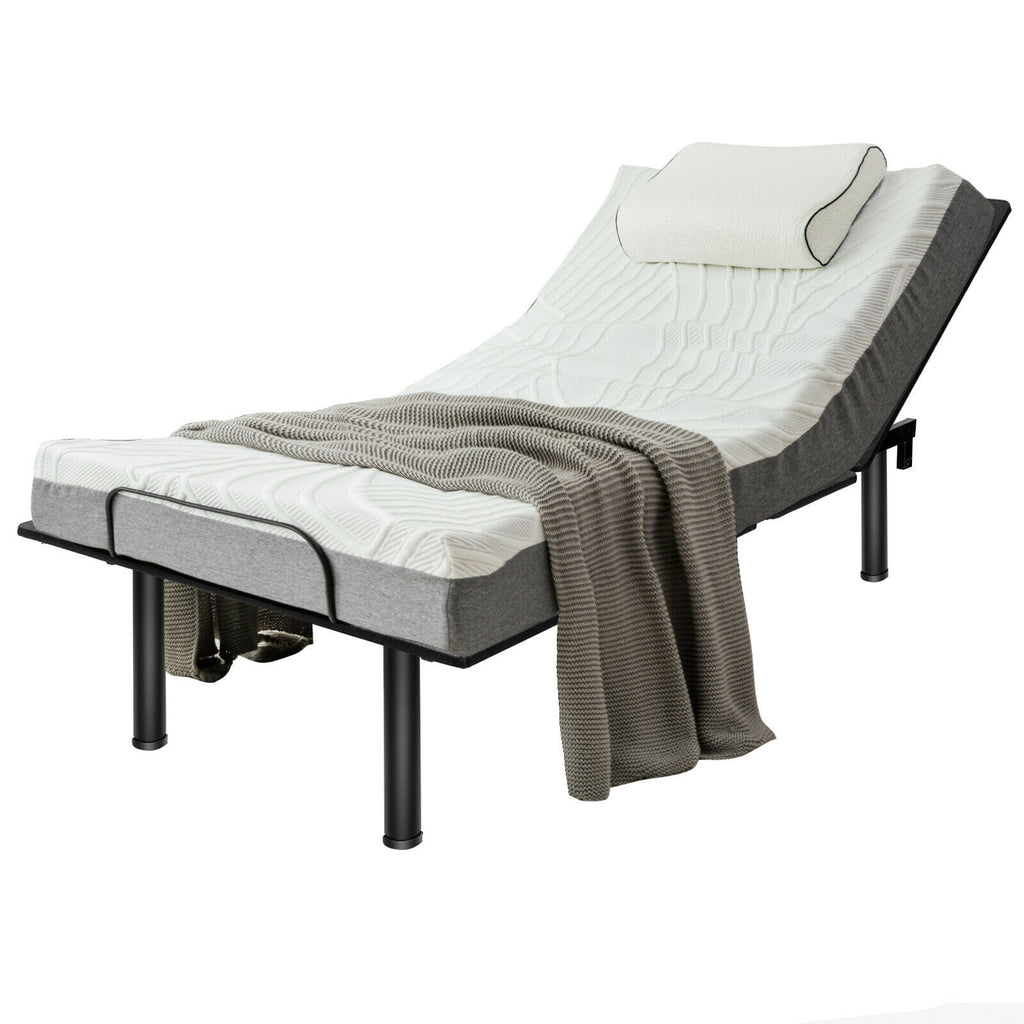 Ergonomic Adjustable Bed Base with Head and Foot Incline - Twin Size, Style A