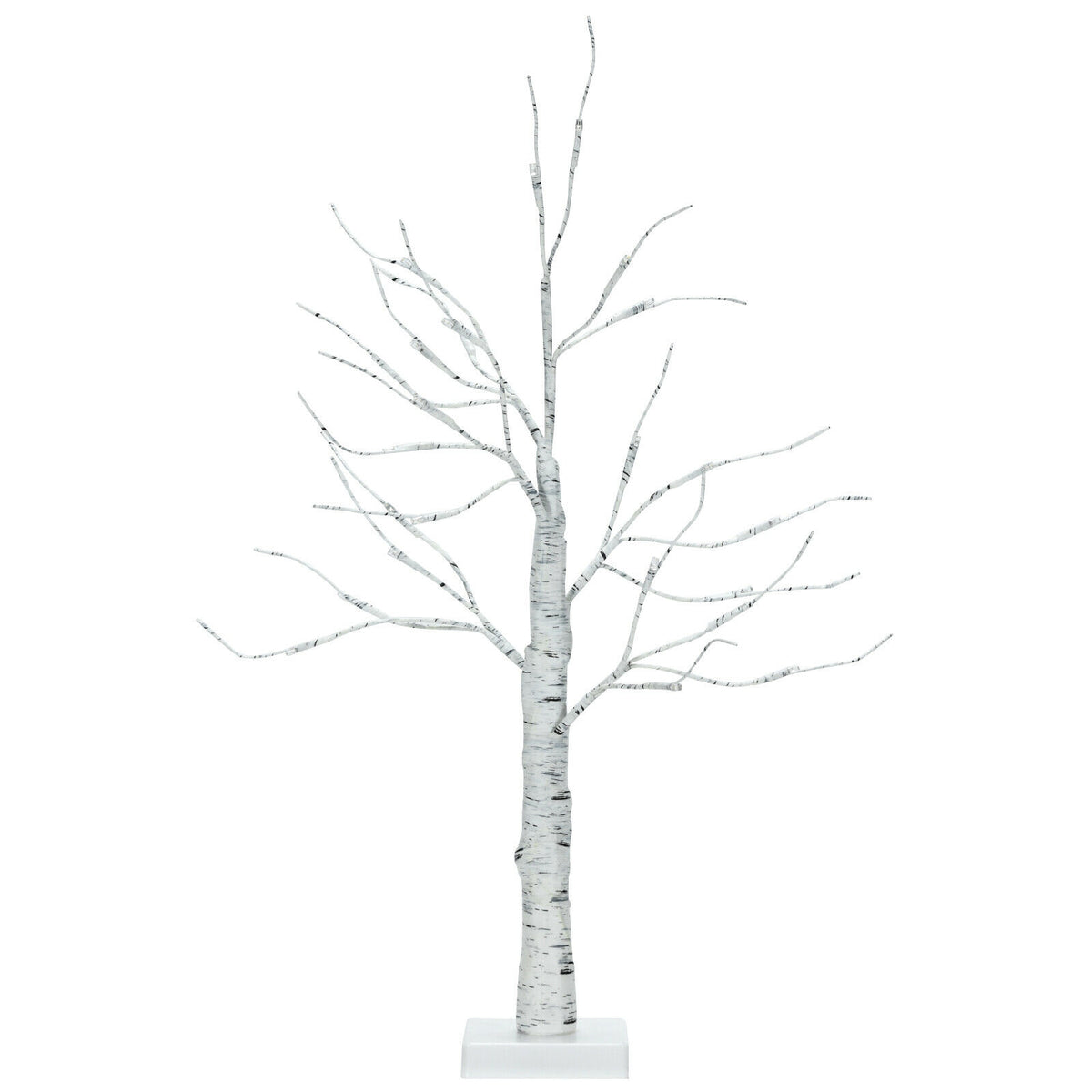 Pre-lit White Birch Tree - Battery Powered Christmas Decor, 2 Feet