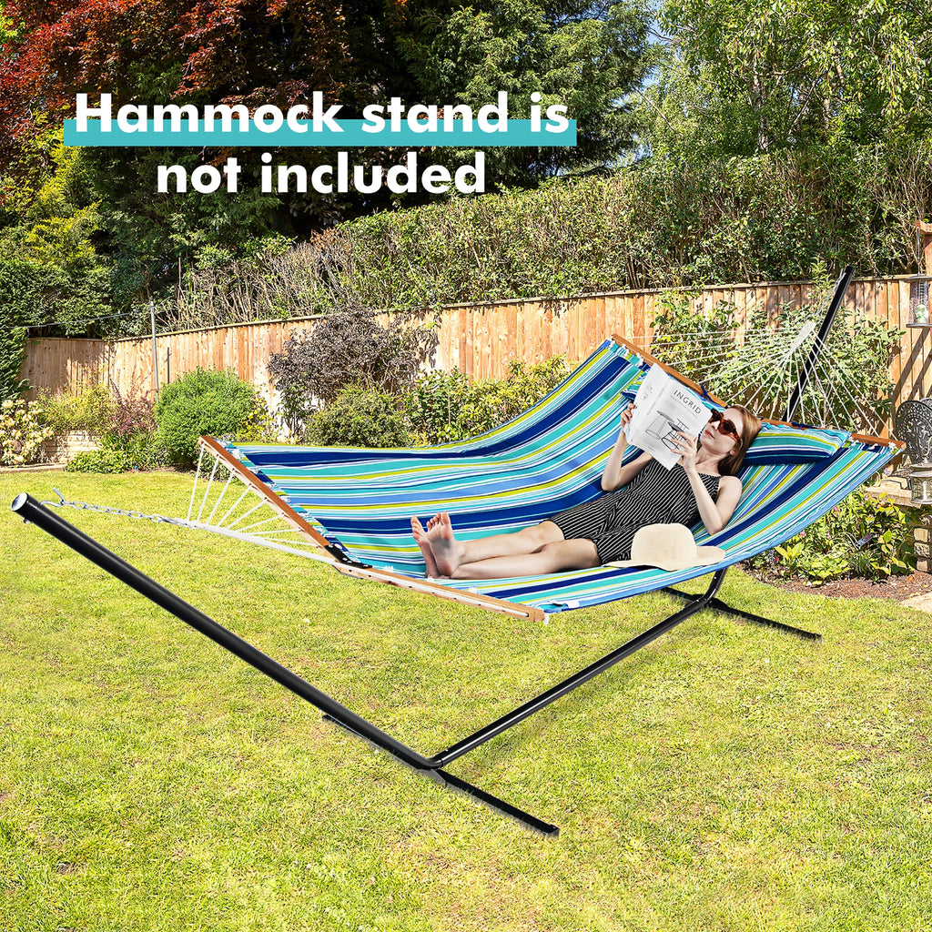 Patio Hammock Foldable Swing Chair Bed with Detachable Pillow