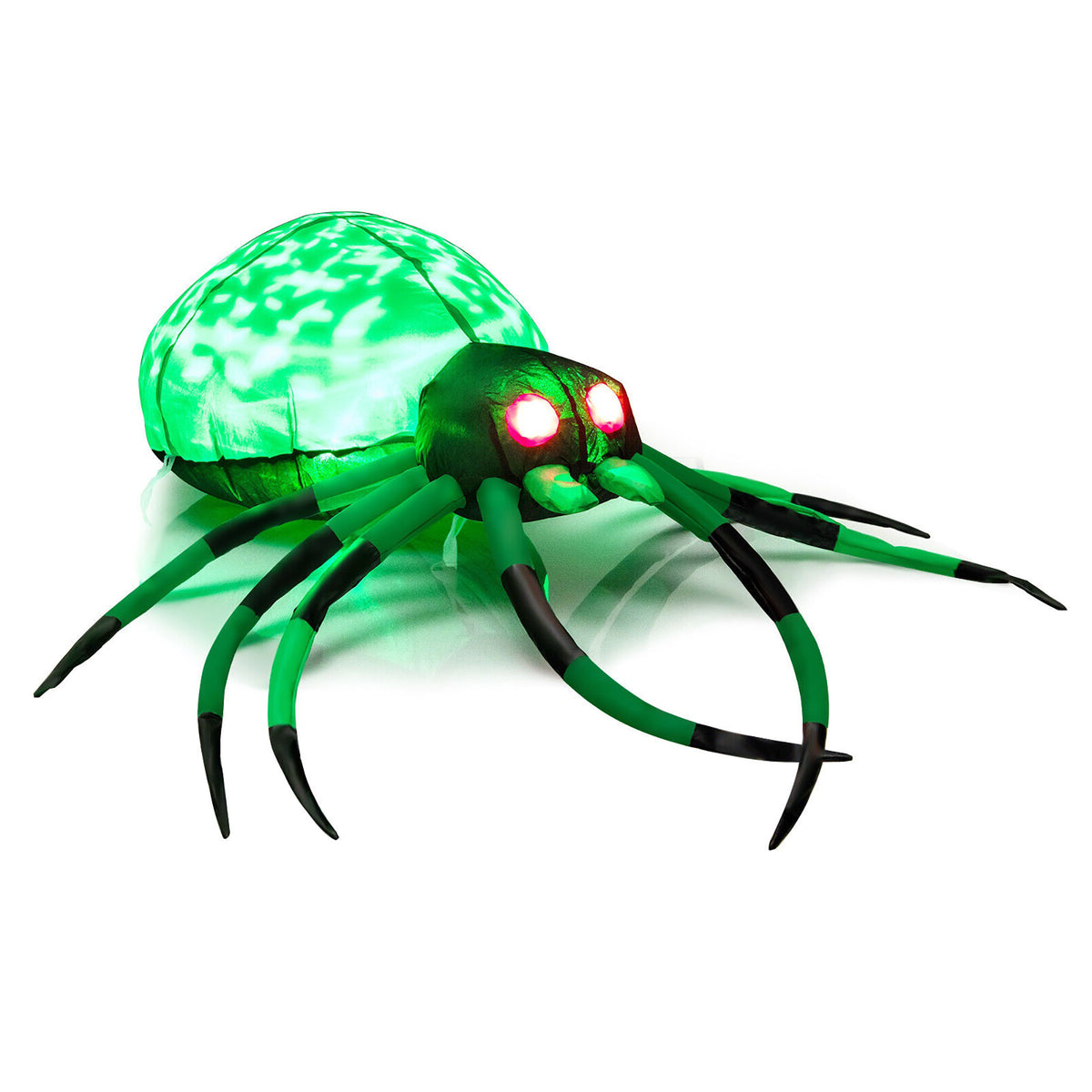 Inflatable Halloween Spider with Cobweb and LED Lights - 3.5 Feet Long Yard Decor