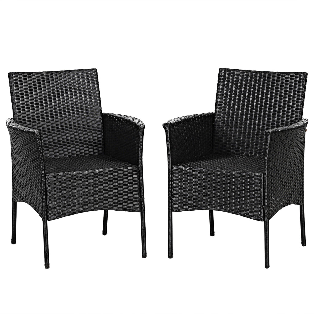Patio Wicker Chairs Set of 2 with Cushions
